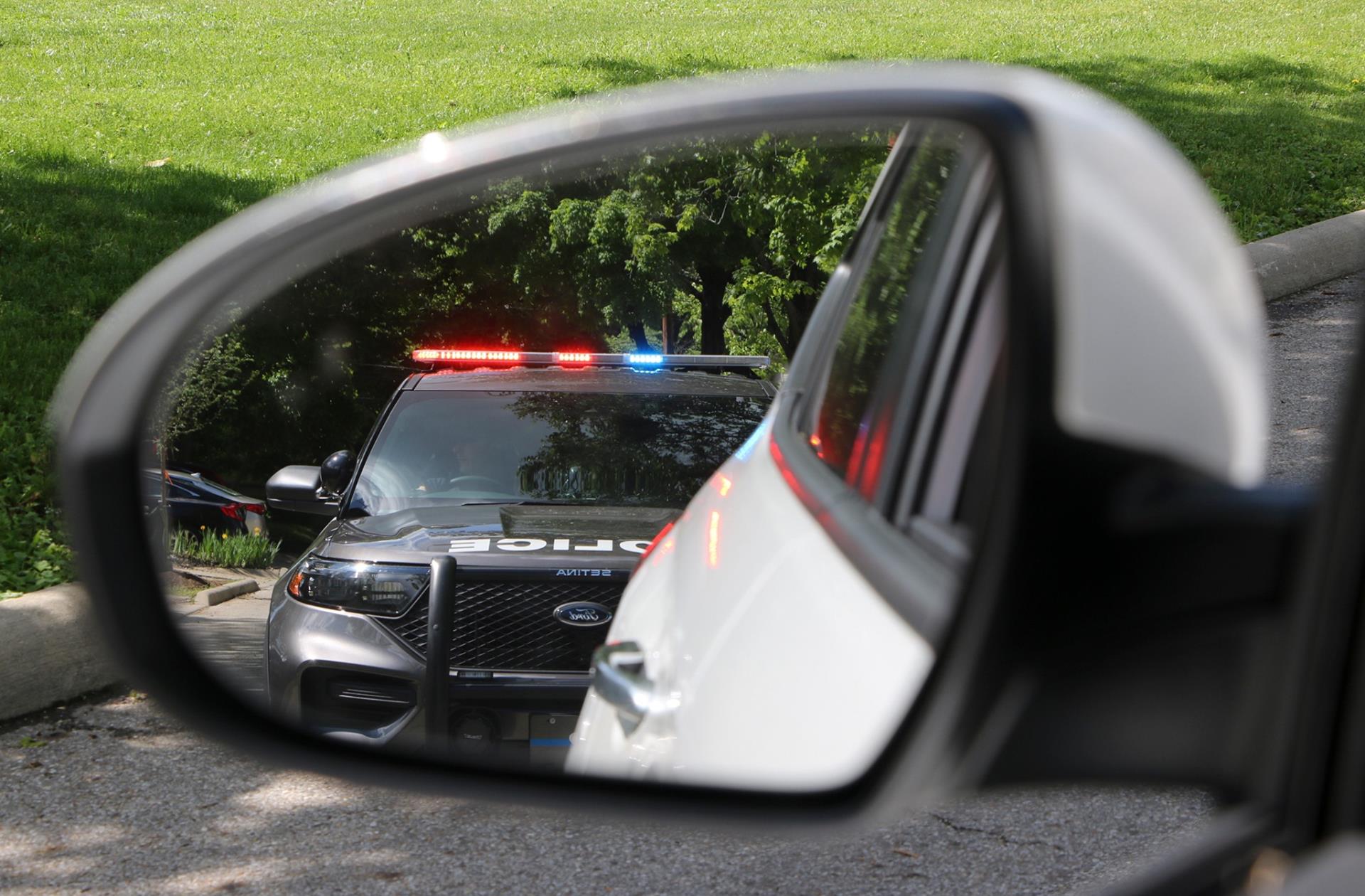 Police Cruiser in side mirror