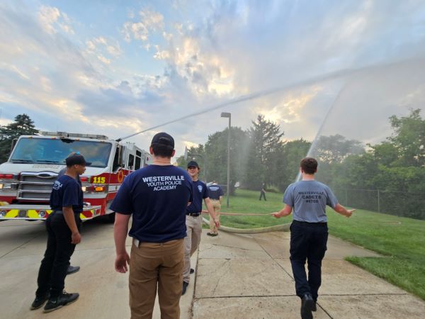 Fire Truck Shooting Water