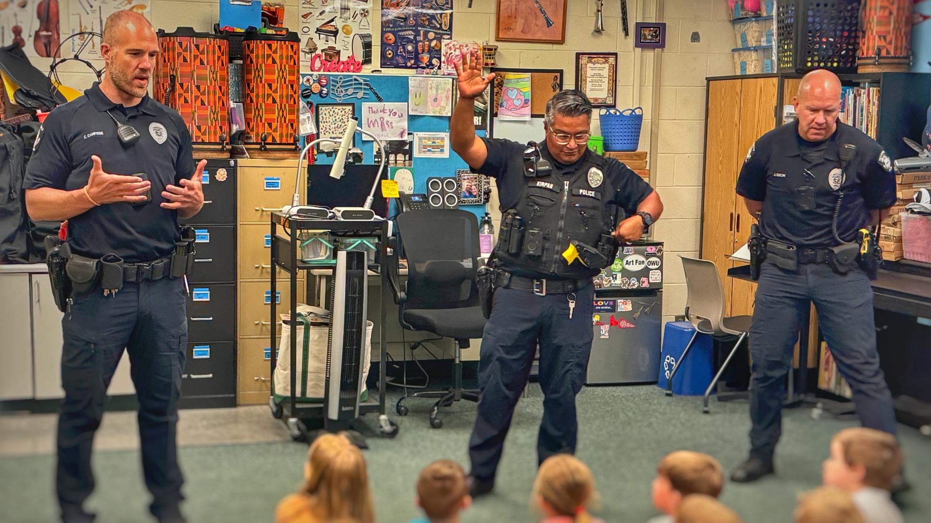 Officers talking to class